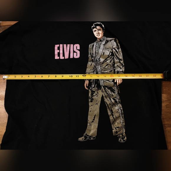 Vintage 80s Elvis Presley Gold Suit Black T-shirt Single Stitch Mens 3XL Glitter - Picture 7 of 9